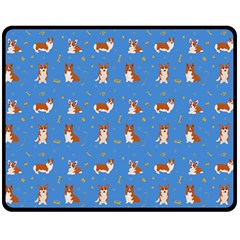 Cute Corgi Dogs Fleece Blanket (medium)  by SychEva