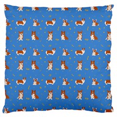 Cute Corgi Dogs Large Cushion Case (one Side) by SychEva