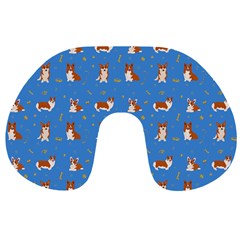 Cute Corgi Dogs Travel Neck Pillow by SychEva