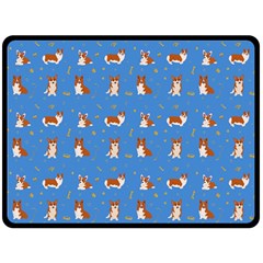 Cute Corgi Dogs Double Sided Fleece Blanket (large)  by SychEva