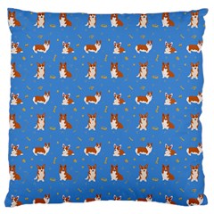 Cute Corgi Dogs Large Flano Cushion Case (one Side) by SychEva