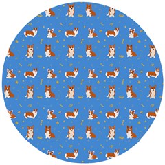 Cute Corgi Dogs Wooden Puzzle Round by SychEva