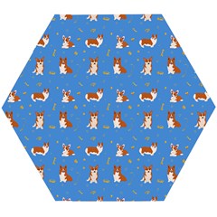 Cute Corgi Dogs Wooden Puzzle Hexagon by SychEva