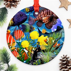 Ocean Deep Cropped Ornament (round) by impacteesstreetwearcollage