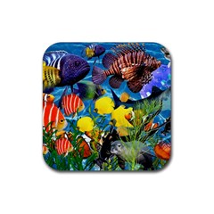 Ocean Deep Cropped Rubber Coaster (square)  by impacteesstreetwearcollage