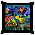 Ocean Deep Cropped Throw Pillow Case (Black) Front