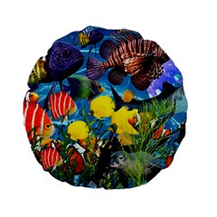 Ocean Deep Cropped Standard 15  Premium Flano Round Cushions by impacteesstreetwearcollage