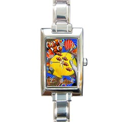 Swimming With The Fishes Rectangle Italian Charm Watch by impacteesstreetwearcollage