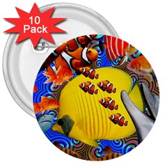 Swimming With The Fishes 3  Buttons (10 Pack)  by impacteesstreetwearcollage