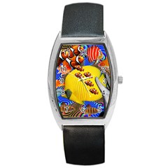 Swimming With The Fishes Barrel Style Metal Watch by impacteesstreetwearcollage