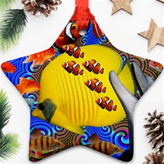 Swimming With The Fishes Star Ornament (two Sides) by impacteesstreetwearcollage