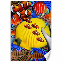 Swimming With The Fishes Canvas 12  X 18  by impacteesstreetwearcollage