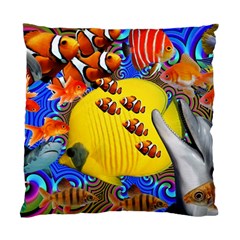 Swimming With The Fishes Standard Cushion Case (two Sides) by impacteesstreetwearcollage