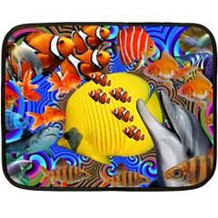 Swimming With The Fishes Fleece Blanket (mini) by impacteesstreetwearcollage