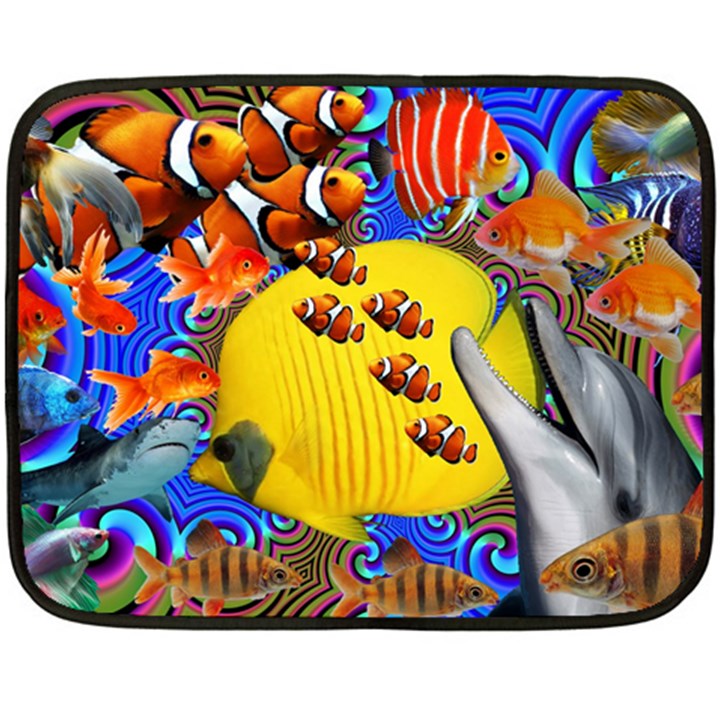 Swimming With The Fishes Fleece Blanket (Mini)