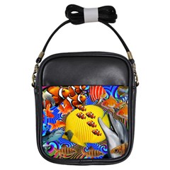 Swimming With The Fishes Girls Sling Bag by impacteesstreetwearcollage