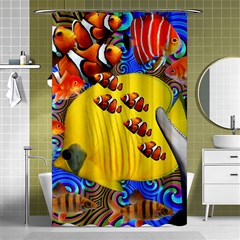 Swimming With The Fishes Shower Curtain 48  X 72  (small)  by impacteesstreetwearcollage