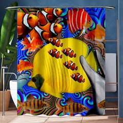 Swimming With The Fishes Shower Curtain 60  X 72  (medium)  by impacteesstreetwearcollage