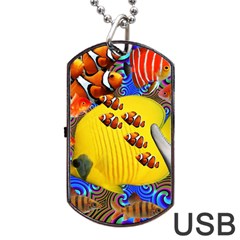 Swimming With The Fishes Dog Tag Usb Flash (one Side) by impacteesstreetwearcollage