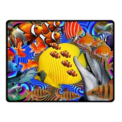 Swimming With The Fishes Double Sided Fleece Blanket (small)  by impacteesstreetwearcollage