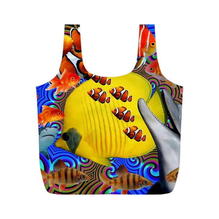 Swimming With The Fishes Full Print Recycle Bag (M)