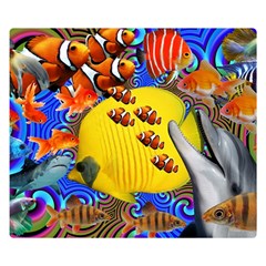 Swimming With The Fishes Double Sided Flano Blanket (small)  by impacteesstreetwearcollage