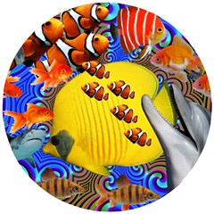 Swimming With The Fishes Wooden Puzzle Round by impacteesstreetwearcollage