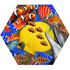 Swimming With The Fishes Wooden Puzzle Hexagon by impacteesstreetwearcollage