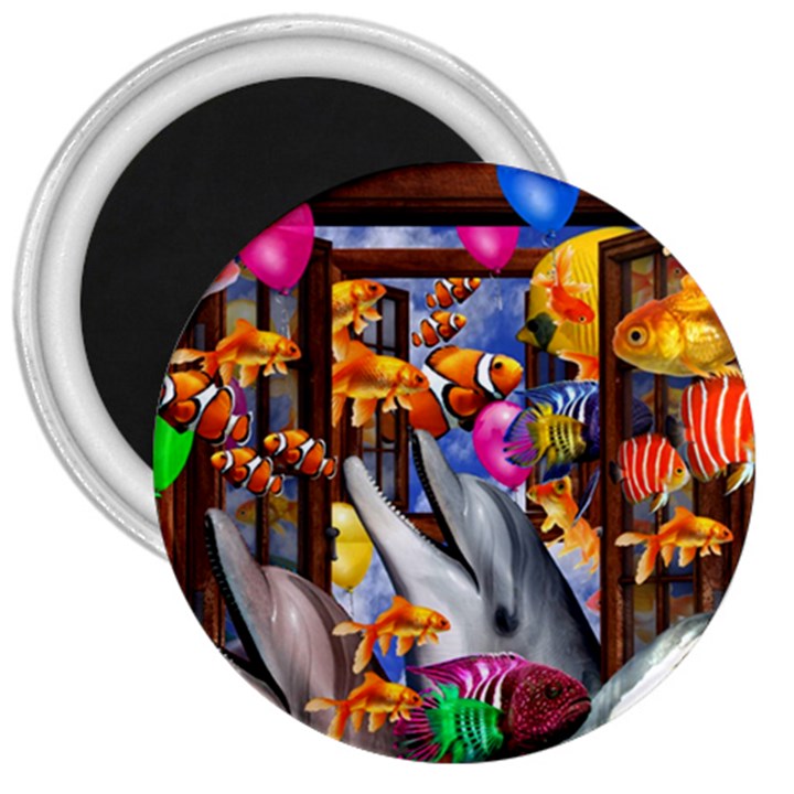 Outside The Window-swimming With Fishes 3  Magnets