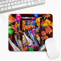 Outside The Window-swimming With Fishes Large Mousepads