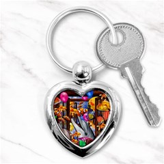 Outside The Window-swimming With Fishes Key Chain (Heart)