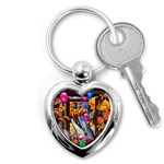 Outside The Window-swimming With Fishes Key Chain (Heart) Front