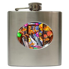 Outside The Window-swimming With Fishes Hip Flask (6 oz)