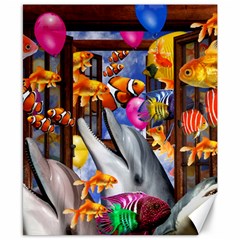 Outside The Window-swimming With Fishes Canvas 8  x 10 