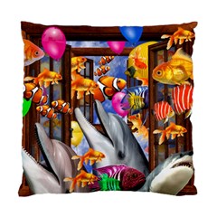 Outside The Window-swimming With Fishes Standard Cushion Case (One Side)