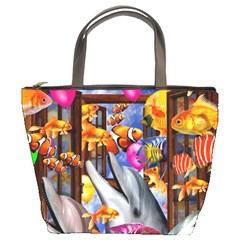 Outside The Window-swimming With Fishes Bucket Bag