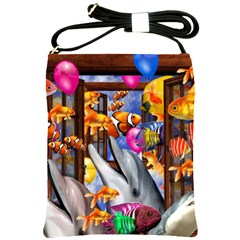 Outside The Window-swimming With Fishes Shoulder Sling Bag by impacteesstreetwearcollage