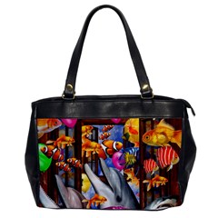 Outside The Window-swimming With Fishes Oversize Office Handbag