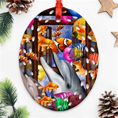 Outside The Window-swimming With Fishes Ornament (Oval Filigree)