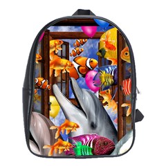 Outside The Window-swimming With Fishes School Bag (XL)