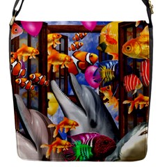 Outside The Window-swimming With Fishes Flap Closure Messenger Bag (S)