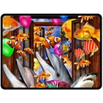 Outside The Window-swimming With Fishes Double Sided Fleece Blanket (Large)  80 x60  Blanket Front