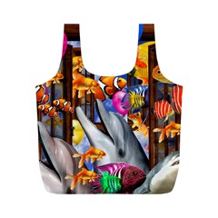 Outside The Window-swimming With Fishes Full Print Recycle Bag (M)