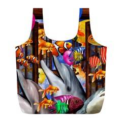 Outside The Window-swimming With Fishes Full Print Recycle Bag (l) by impacteesstreetwearcollage