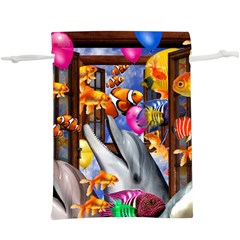 Outside The Window-swimming With Fishes  Lightweight Drawstring Pouch (XL)