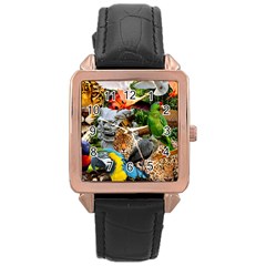 Amazonia Rose Gold Leather Watch  by impacteesstreetwearcollage