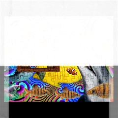 Outside The Window-swimming With Fishes 2 Rectangular Jigsaw Puzzl by impacteesstreetwearcollage