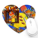 Outside The Window-swimming With Fishes 2 Heart Mousepads Front