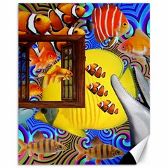 Outside The Window-swimming With Fishes 2 Canvas 11  X 14  by impacteesstreetwearcollage