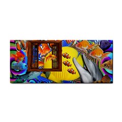 Outside The Window-swimming With Fishes 2 Hand Towel by impacteesstreetwearcollage